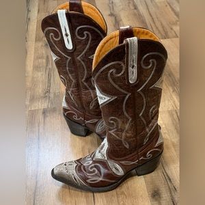 Old Gringo Cartagena Brown Vesuvio Brass Leather Boots Womens 7.5